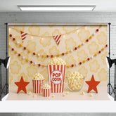 Aperturee - Aperturee Lovely Popcorn Flag Light Photo Cake Smash Backdrop